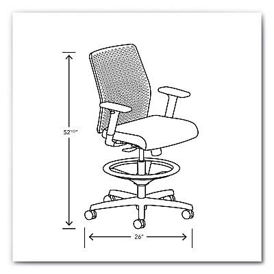HON Ignition 2.0 ReActiv Low-Back Task Stool, 22.88" to 31.75" Seat Height, Flint Seat, Charcoal Back, Black Base (HONTSR0A0S39BST)