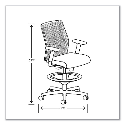 HON Ignition 2.0 ReActiv Low-Back Task Stool, 22.88" to 31.75" Seat Height, Elysian Seat, Charcoal Back, Black Base (HONTSR0A0S04BST)