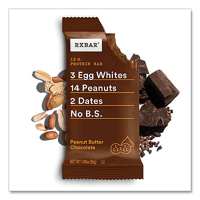 RXBAR Adult Bars, Assorted Flavors, 1.83 oz Bar, 5 Bars/Pack, 3 Packs/Carton (GRR60000771)