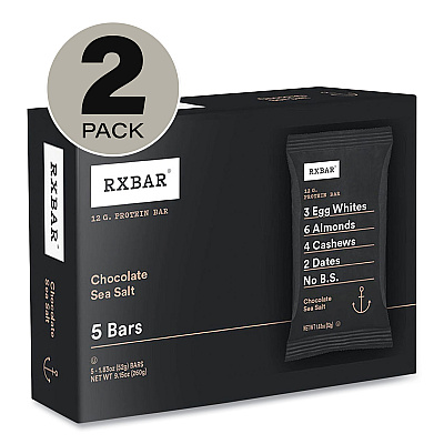 RXBAR Adult Bars, Chocolate Sea Salt, 1.83 oz Bar, 5 Bars/Box, 2 Boxes/Carton (GRR60000742)