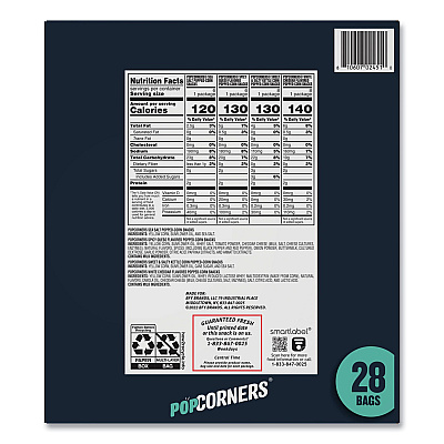 PopCorners Popped Corn Chips Snacks Variety Pack, Assorted Flavors, 1 oz Bag, 28/Pack (GRR22002179)