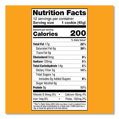 Lenny & Larry's Keto Peanut Butter Cookie, 1.6 oz Packet, 12/Pack (GRR22002084)