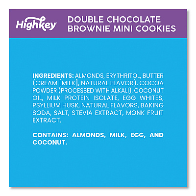 HighKey Double Chocolate Brownie Cookies, 0.75 oz Packet, 6/Carton (GRR60000273)