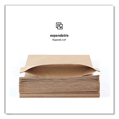 Elementree Expandable Mailer, Self-Adhesive Closure, 13.5 x 15.37 x 2.5, Kraft, 250/Carton (PRB01915)