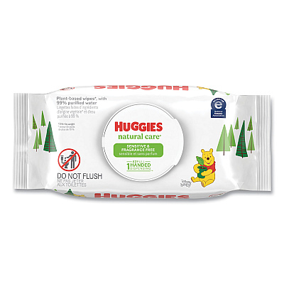 Huggies Natural Care Sensitive Baby Wipes, 1-Ply, 3.88 x 6.6, Unscented, White, 56/Pack, 8 Packs/Carton (KCC31803)