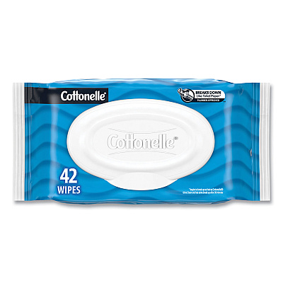 Cottonelle Fresh Care Flushable Cleansing Cloths, 1-Ply, 3.75 x 5.5, White, 42/Pack, 12 Packs/Carton (KCC44932CT)