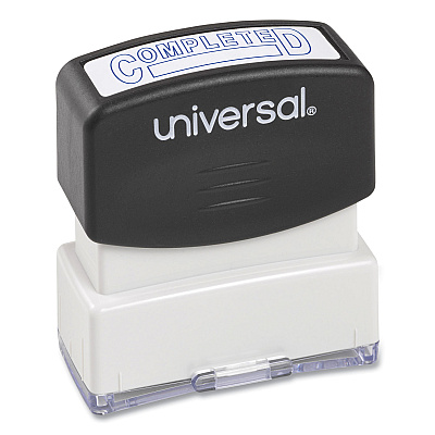 Universal Message Stamp, COMPLETED, Pre-Inked One-Color, Blue Ink (UNV10044)