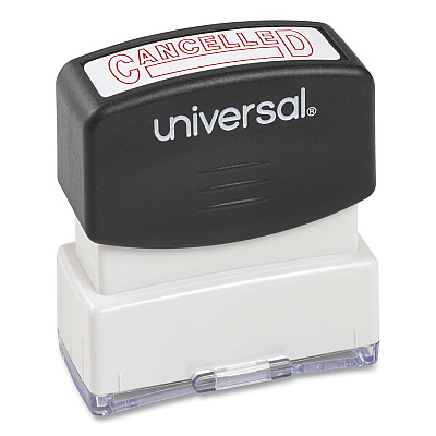 Universal Message Stamp, CANCELLED, Pre-Inked One-Color, Red (UNV10045)