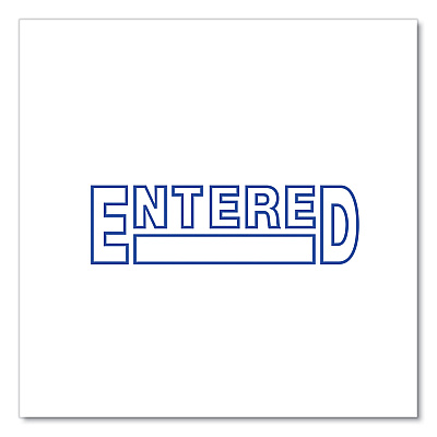 Universal Message Stamp, ENTERED, Pre-Inked One-Color, Blue (UNV10052)
