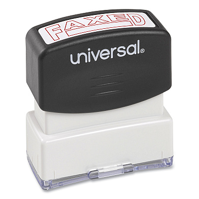 Universal Message Stamp, FAXED, Pre-Inked One-Color, Red (UNV10054)