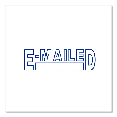 Universal Message Stamp, E-MAILED, Pre-Inked One-Color, Blue (UNV10058)