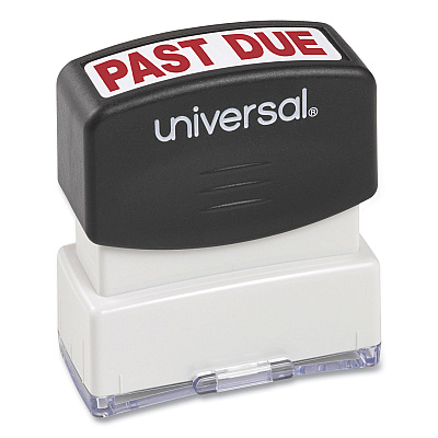 Universal Message Stamp, PAST DUE, Pre-Inked One-Color, Red (UNV10063)