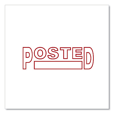 Universal Message Stamp, POSTED, Pre-Inked One-Color, Red (UNV10065)