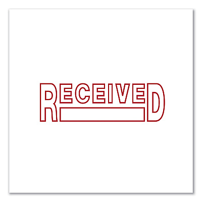 Universal Message Stamp, RECEIVED, Pre-Inked One-Color, Red (UNV10067)