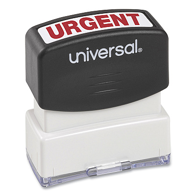 Universal Message Stamp, URGENT, Pre-Inked One-Color, Red (UNV10070)