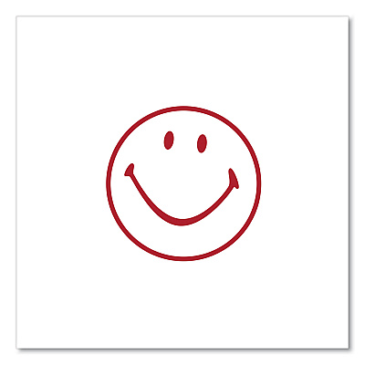 Universal Round Message Stamp, SMILEY FACE, Pre-Inked/Re-Inkable, Red (UNV10080)