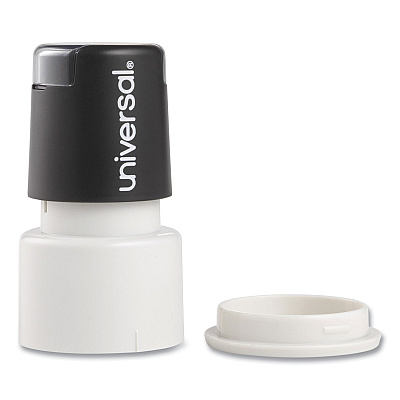 Universal Round Message Stamp, STAR, Pre-Inked/Re-Inkable, Red (UNV10081)