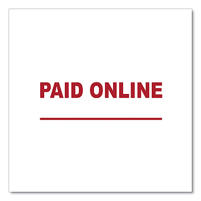 Universal Message Stamp, PAID ONLINE, Pre-Inked One-Color, Red (UNV10156)