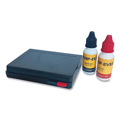 Trodat Two-Color Stamp Pad with Ink Refill, 4" x 2.38", Red/Black (USS6193)