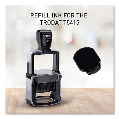 T5415 Professional Replacement Ink Pad for Trodat Custom Self-Inking Stamps, 1.75" Diameter, Black (USSP5415BK)