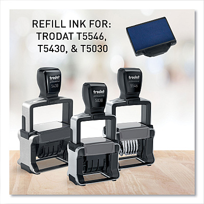 T5430 Professional Replacement Ink Pad for Trodat Custom Self-Inking Stamps, 1" x 1.63", Blue (USSP5430BL)
