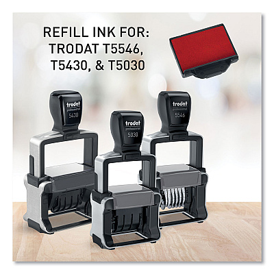 T5430 Professional Replacement Ink Pad for Trodat Custom Self-Inking Stamps, 1" x 1.63", Red (USSP5430RD)