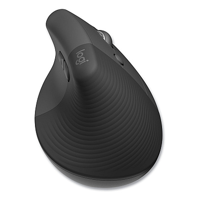 Logitech Lift for Business Vertical Ergonomic Mouse, 2.4 GHz Frequency/32 ft Wireless Range, Right Hand Use, Graphite (910006491)