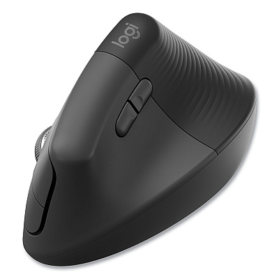 Logitech Lift for Business Vertical Ergonomic Mouse, 2.4 GHz Frequency/32 ft Wireless Range, Right Hand Use, Graphite (910006491)