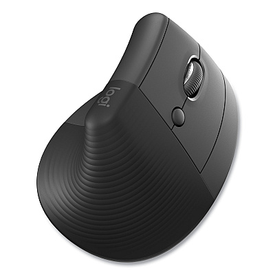 Logitech Lift for Business Vertical Ergonomic Mouse, 2.4 GHz Frequency/32 ft Wireless Range, Right Hand Use, Graphite (910006491)