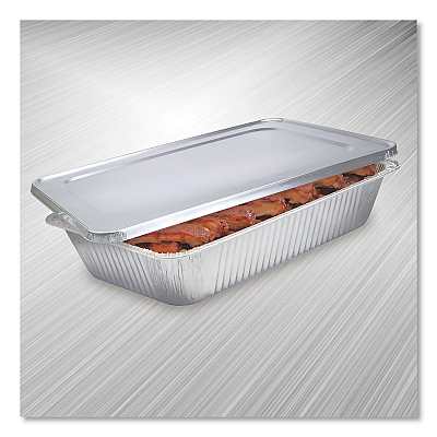HFA Steam Table Pan Lids, Full Curl Edge, Fits Full-Size Pan, 0.62" Deep, 12.87 x 20.81, 50/Carton (HFA20504550FC)
