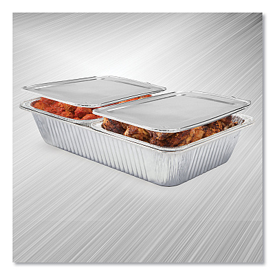 HFA Steam Table Pan Lids, Full Curl Edge, Fits Half-Size Pan, 0.62" Deep, 11.16 x 12.75, 100/Carton (HFA204930100FC)