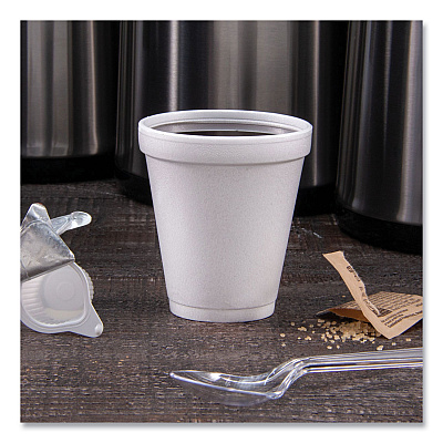 Dart Foam Drink Cups, 8 oz, White, 25/Bag, 40 Bags/Carton (DCCW8J8S)