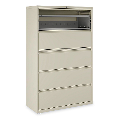 Alera Lateral File, 5 Legal/Letter/A4/A5-Size File Drawers, Putty, 42" x 18.63" x 67.63" (ALEHLF4267PY)
