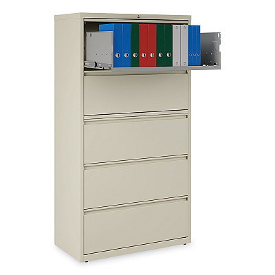 Alera Lateral File, 5 Legal/Letter/A4/A5-Size File Drawers, Putty, 36" x 18.63" x 67.63" (ALEHLF3667PY)