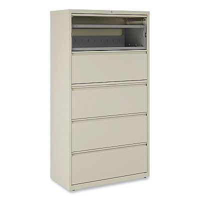Alera Lateral File, 5 Legal/Letter/A4/A5-Size File Drawers, Putty, 36" x 18.63" x 67.63" (ALEHLF3667PY)