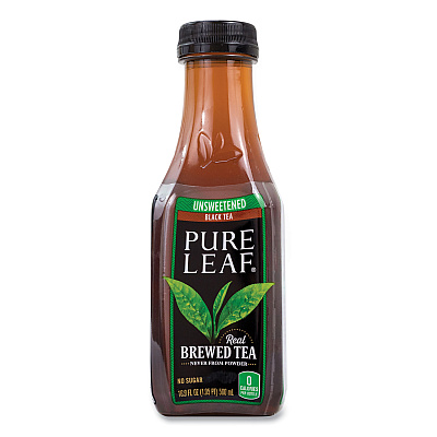 Lipton Pure Leaf Unsweetened Iced Black Tea, 16.9 oz Bottle, 18/Carton (GRR22002027)