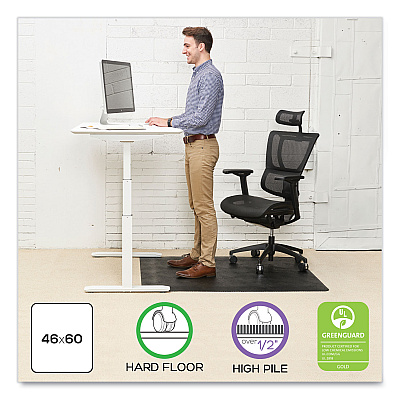 deflecto Ergonomic Sit Stand Mats, 60 x 46, Black, 25/Pallet (DEFCM24442FBSS2)