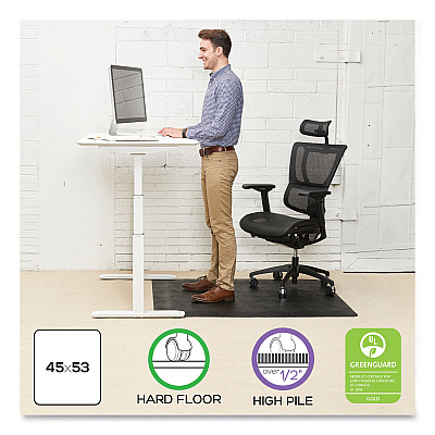 deflecto Ergonomic Sit Stand Mat, 53 x 45, Black, 25/Pallet (DEFCM24242BSS25)