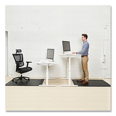 deflecto Ergonomic Sit Stand Mat, 48 x 36, Black, 25/Pallet (DEFCM24142BSS25)