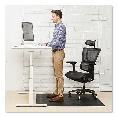 deflecto Ergonomic Sit Stand Mats, 60 x 46, Black, 25/Pallet (DEFCM24442FBSS2)