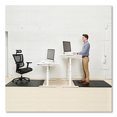 deflecto Ergonomic Sit Stand Mats, 60 x 46, Black, 25/Pallet (DEFCM24442FBSS2)