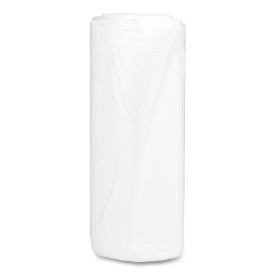 Inteplast Group High-Density Commercial Can Liners, 60 gal, 17 mic, 38" x 60", Clear, Interleaved Roll, 25 Bags/Roll, 8 Rolls/Carton (IBSS386017N)