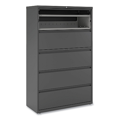 Alera Lateral File, 5 Legal/Letter/A4/A5-Size File Drawers, Charcoal, 42" x 18.63" x 67.63" (ALEHLF4267CC)
