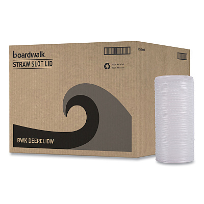Boardwalk Deerfield Cold Cup Lids, Fits 12 oz to 20 oz Cups, Clear, Plastic, 50/Pack, 20 Packs/Carton (BWKDEERCLIDW)