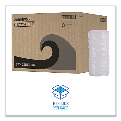 Boardwalk Deerfield Cold Cup Lids, Fits 12 oz to 20 oz Cups, Clear, Plastic, 50/Pack, 20 Packs/Carton (BWKDEERCLIDW)