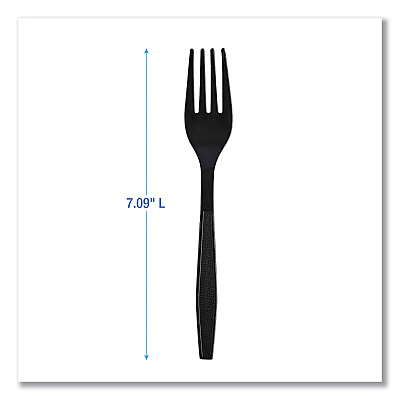 Boardwalk Heavyweight Wrapped Polypropylene Cutlery, Fork, Black, 1,000/Carton (BWKFORKHWPPBIW)