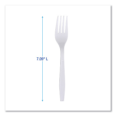 Boardwalk Heavyweight Wrapped Polypropylene Cutlery, Fork, White, 1,000/Carton (BWKFORKHWPPWIW)