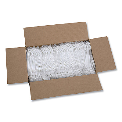 Boardwalk Heavyweight Wrapped Polypropylene Cutlery, Fork, White, 1,000/Carton (BWKFORKHWPPWIW)
