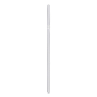 Boardwalk Flexible Wrapped Straws, 7.75", Plastic, White, 500/Pack, 20 Packs/Carton (BWKFSTW775W25)