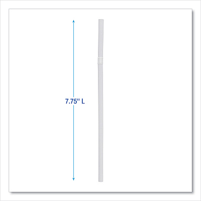 Boardwalk Flexible Wrapped Straws, 7.75", Plastic, White, 500/Pack, 20 Packs/Carton (BWKFSTW775W25)